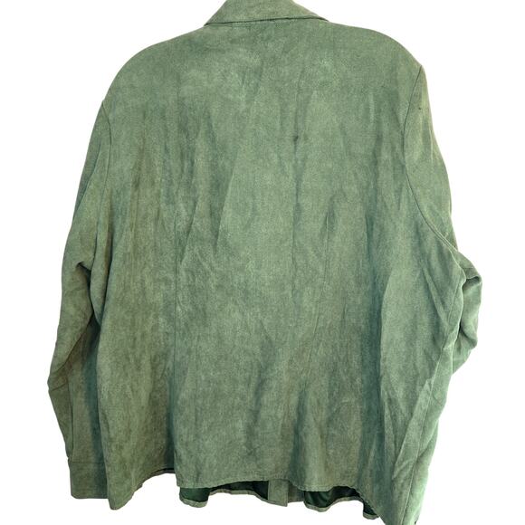 Harmony 2X Women's Shirt Blazer Green Top Button Down Plus Size 18W 20W 2XL XXL - Picture 3 of 4